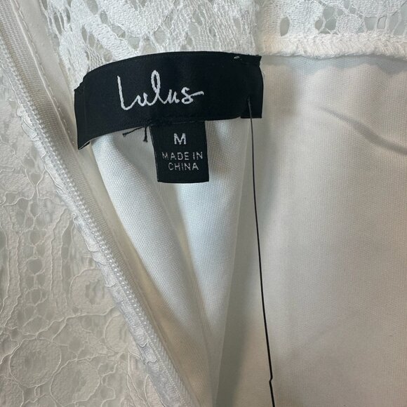 Lulu's Remarkable White Sheer Lace Short Sleeve Mini Dress - Picture 4 of 6